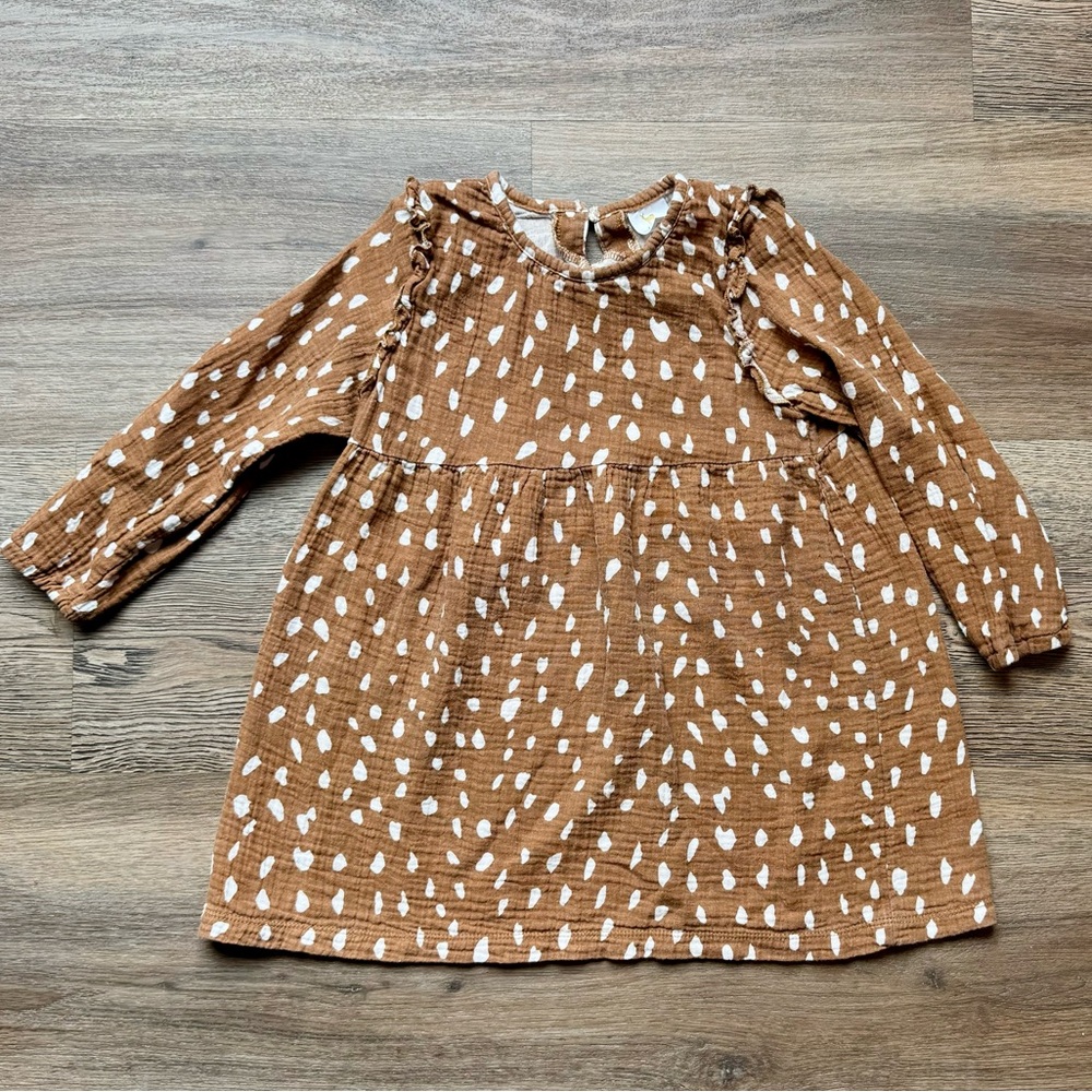 Velvet Fawn Dress in Woodland Deer Print